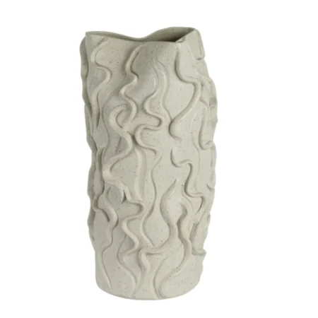 Vaso Branco com Detalhes Curvado