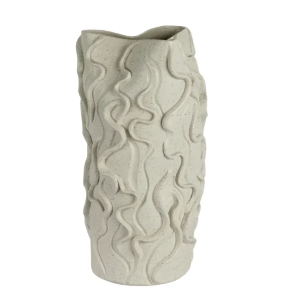Vaso Branco com Detalhes Curvado