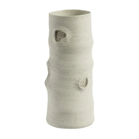 Vaso Branco com Borda Regular e Rústico
