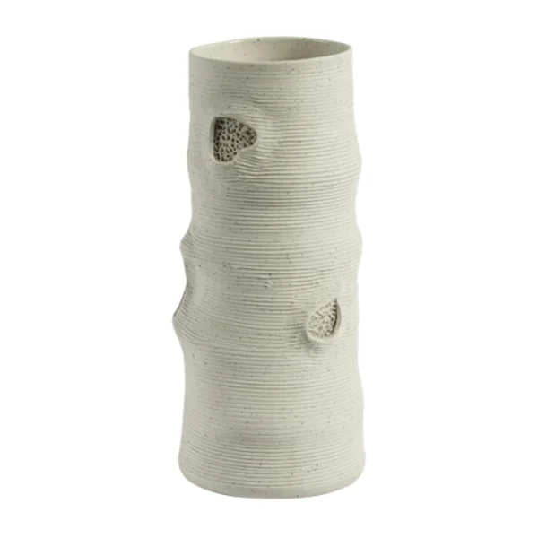 Vaso Branco com Borda Regular e Rústico